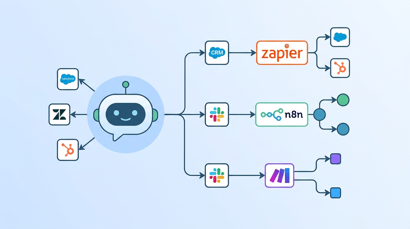 How to Connect Your AI Chatbot to Zapier, n8n, and Make