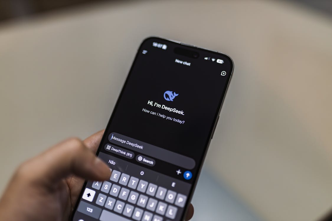 Mobile AI chatbot interface showing a conversational exchange on a smartphone screen